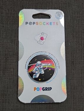 PopSocket PopGrip Astronaut Phone Grip - Black with Rainbow Accent